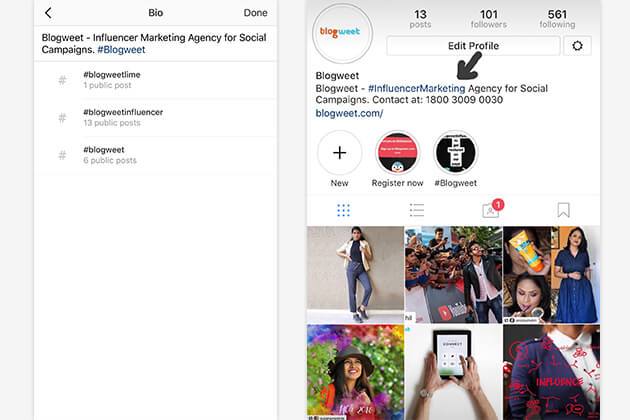Instagram Now Lets You Link to Hashtags and Other Profiles in Your Bio